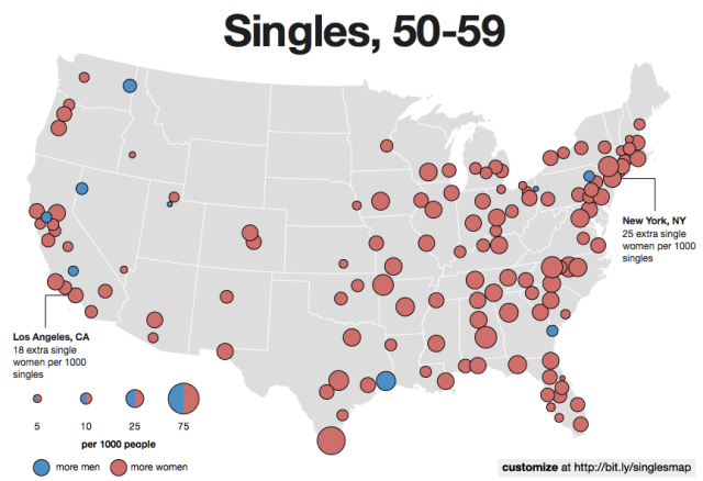 Maps show US cities where single women outnumber men